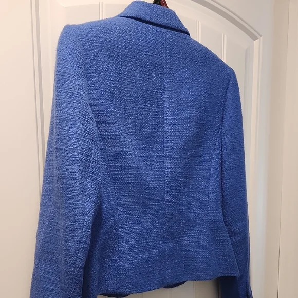 Petite Sophisticate Royal Blue Textured Blazer - Picture 3 of 3